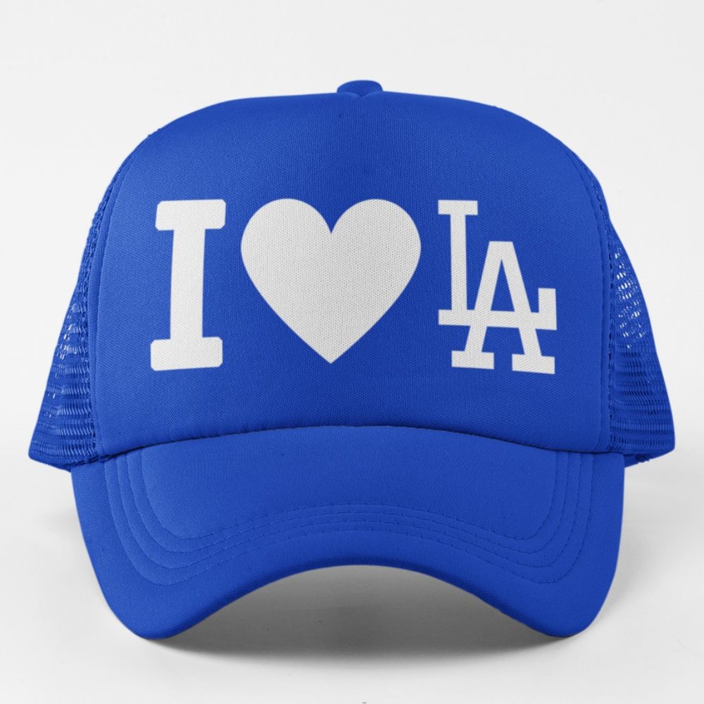 NEW Los Angeles Dodgers I Heart LA Foam Trucker Mesh Snapback Hat ROYAL